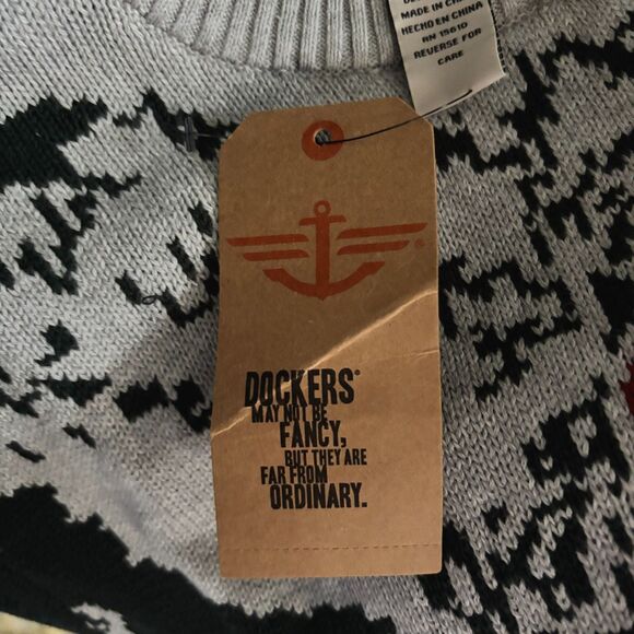 Dockers Young Men's Small Winter Festive Christmas Crewneck Pullover Sweater #F - Picture 6 of 6